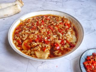 剁椒肉末蒸杏鲍菇的做法