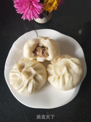香菇油菜豆干肉包的做法