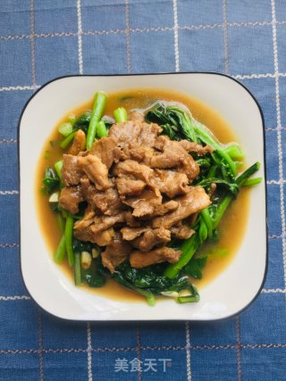 瘦肉盖菜心的做法