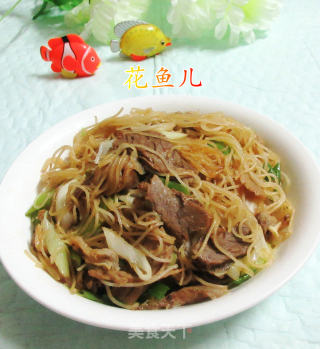 大葱牛肉炒米面