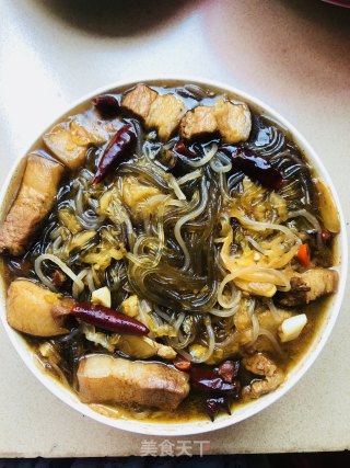 酸白菜猪肉炖粉条的做法