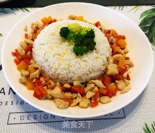三蔬鸡丁烩饭的做法
