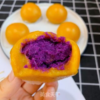 南瓜紫薯糯米糍的做法