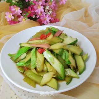 黄瓜炒火腿的做法
