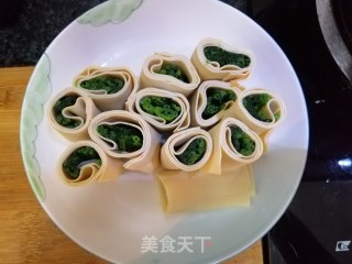 菠菜豆腐皮的做法
