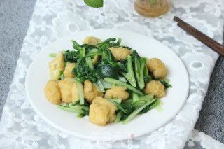 小白菜炒油豆腐的做法