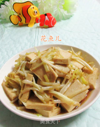 韭菜芽炒千页豆腐的做法