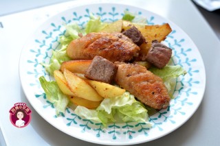 烤鸡翅牛肉土豆块的做法