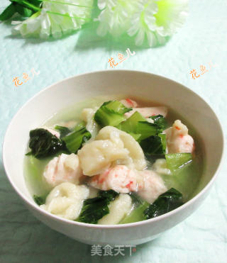 虾味球青菜面疙瘩的做法
