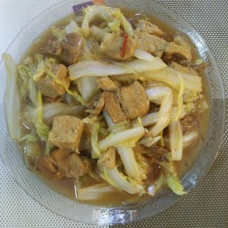 五花肉炖白菜冻豆腐的做法