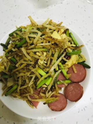 蒜苔鸡蛋炒饼的做法