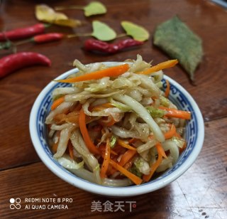 炝拌酸辣白菜丝的做法