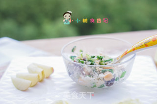 12个月以上鳕鱼肠香菇粒粒面的做法