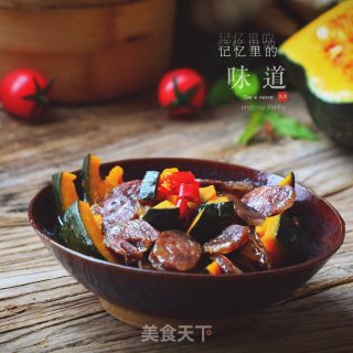 板栗南瓜蒸腊肠的做法