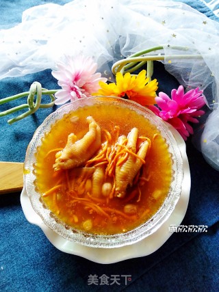 虫草花炖鸡脚的做法