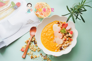 36个月以上辅食南瓜蜜桃麦片粥的做法