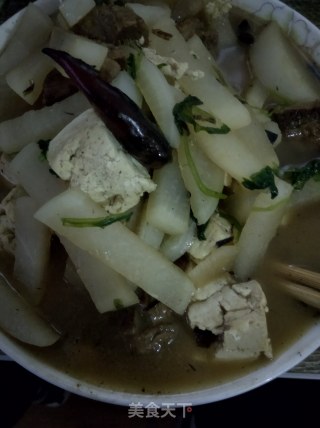 白萝卜豆腐炖羊肉的做法
