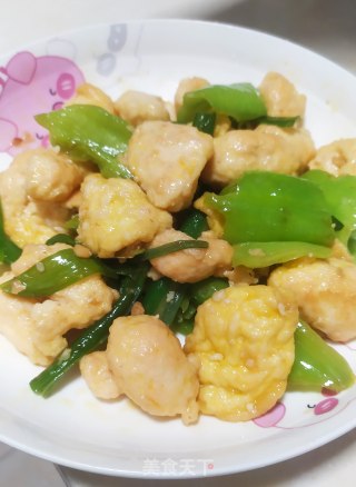 虾胶炒青椒的做法