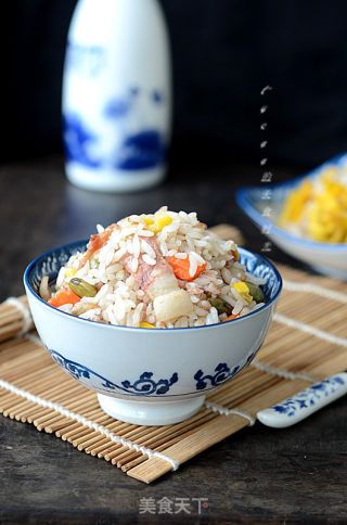 培根萝卜焖饭的做法