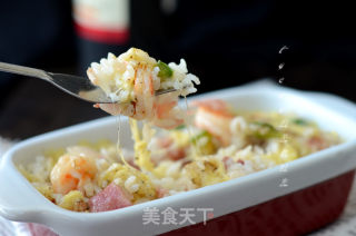 微波鲜虾焗饭