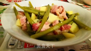 留兰香熏肉豆角炖菜的做法