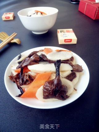 榛蘑炒山药的做法