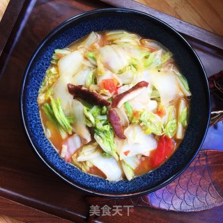 番茄香菇炒白菜的做法