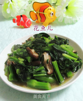 香菇炒油菜蕻的做法