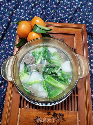 萝卜青菜牛肉丸子汤的做法