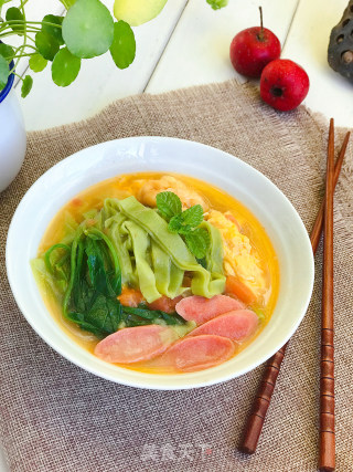 菠菜鸡蛋手擀面的做法