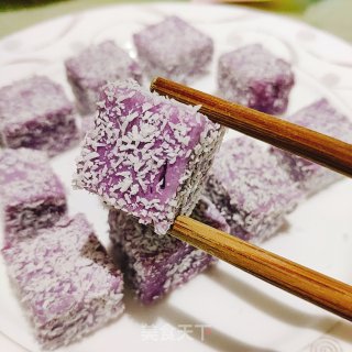 Q弹奶香紫薯小方的做法