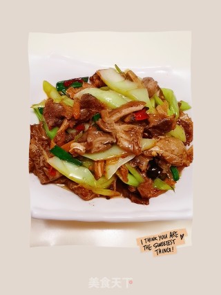 青菜梗炒熟驴杂的做法