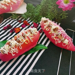 火龙果奶油魔笛面包的做法