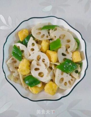 豆腐泡炒莲藕的做法