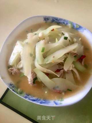 菜芯炒肉的做法