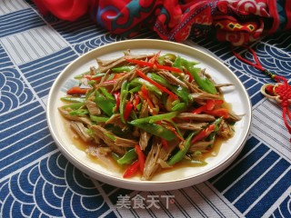 荷兰豆红椒拌黑腐竹的做法