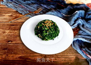 松子蓬花菜的做法