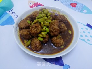 毛豆烧肉丸的做法