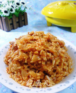 瘦肉丝泡菜炒饭的做法