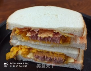火腿煎蛋三明治的做法