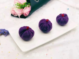 紫薯豆沙茶巾绞的做法