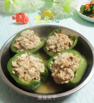 双鲜豆腐酿灯椒的做法