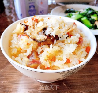 菌菇腊肠焖饭的做法