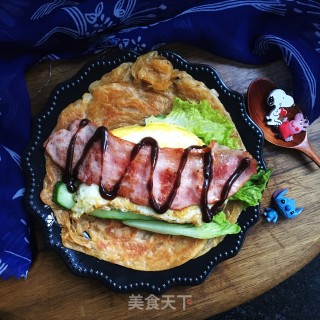 培根鸡蛋手抓饼的做法
