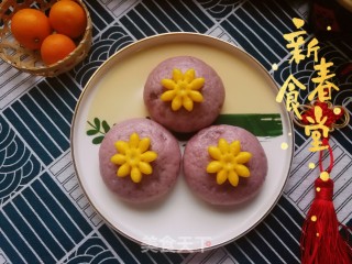 紫薯花样脂油饼的做法