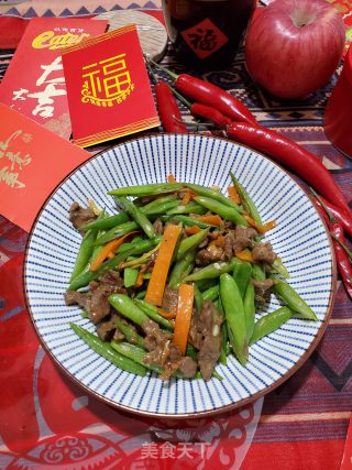 四季豆炒滑牛肉的做法