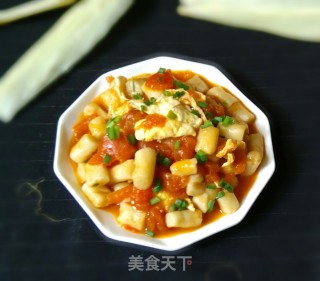 番茄鸡蛋炒年糕的做法
