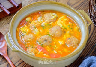 蘑菇番茄藕丸汤的做法