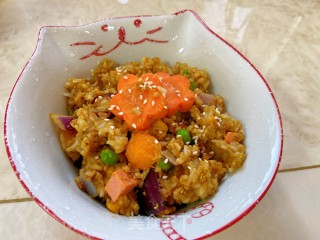 蔬菜咖喱炒饭的做法