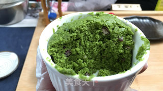 简易抹茶蜜豆小蛋糕-微波炉版的做法